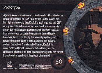 2007 Rittenhouse Stargate SG-1 Season 9 #30 Against Woolsey's demands, Landry orders that Back