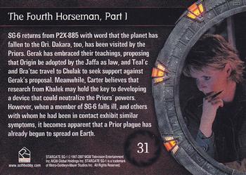 2007 Rittenhouse Stargate SG-1 Season 9 #31 SG-6 returns from P2X-885 with word that the p Back