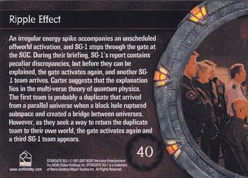 2007 Rittenhouse Stargate SG-1 Season 9 #40 An irregular energy spike accompanies an unsch Back