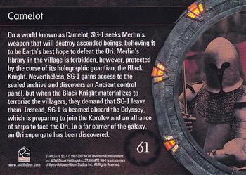 2007 Rittenhouse Stargate SG-1 Season 9 #61 On a world known as Camelot, SG-1 seeks Merlin Back