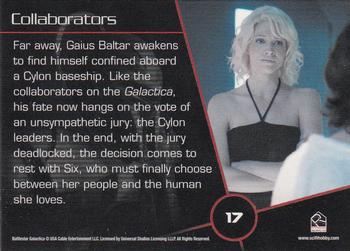 2008 Rittenhouse Battlestar Galactica Season Three #17 Far away, Gaius Baltar awakens to find himse Back