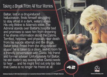 2008 Rittenhouse Battlestar Galactica Season Three #42 Baltar, lost in a drug-induced hallucination Back