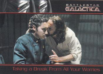 2008 Rittenhouse Battlestar Galactica Season Three #42 Baltar, lost in a drug-induced hallucination Front