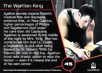 2008 Rittenhouse Battlestar Galactica Season Three #45 Agathon secretly inspects Robert's medical f Back