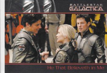 2009 Rittenhouse Battlestar Galactica Season Four #05 Back aboard the Galactica, Kara Thrace, who ha Front
