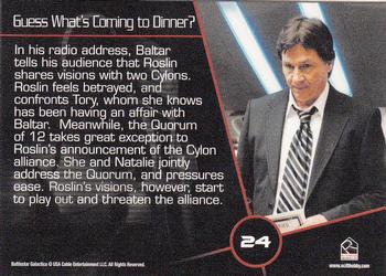 2009 Rittenhouse Battlestar Galactica Season Four #24 In his radio address, Baltar tells his audienc Back