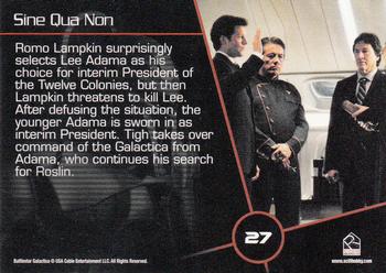 2009 Rittenhouse Battlestar Galactica Season Four #27 Romo Lampkin surprisingly selects Lee Adama as Back