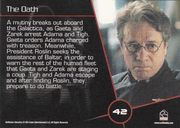 2009 Rittenhouse Battlestar Galactica Season Four #42 A mutiny breaks out aboard the Galactica, as G Back