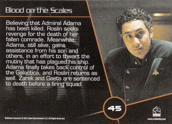 2009 Rittenhouse Battlestar Galactica Season Four #45 Believing that Admiral Adama has been killed, Back