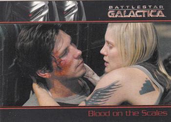 2009 Rittenhouse Battlestar Galactica Season Four #45 Believing that Admiral Adama has been killed, Front