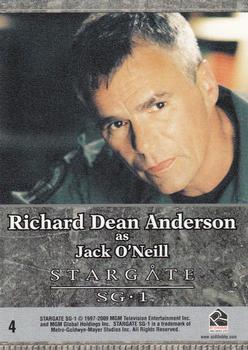 2009 Rittenhouse Stargate Heroes #4 Jack O'Neill Back