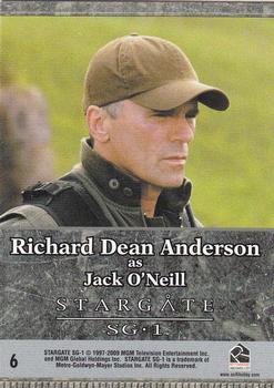2009 Rittenhouse Stargate Heroes #6 Jack O'Neill Back
