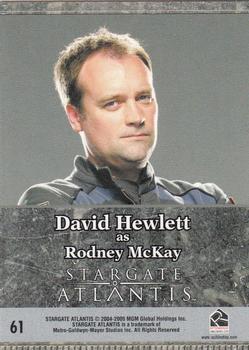 2009 Rittenhouse Stargate Heroes #61 Rodney McKay Back