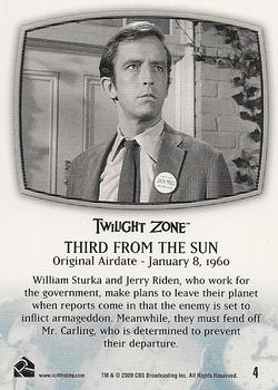 2009 Rittenhouse The Complete Twilight Zone (50th Anniversary) #4 Mr. Denton on Doomsday / Third From The Sun Back