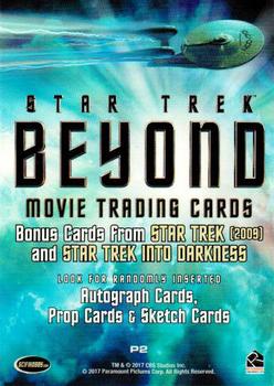 2009 Rittenhouse Star Trek Movie Cards #P2 Captain James T. Kirk Back