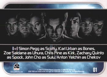 2009 Rittenhouse Star Trek Movie Cards #01 Title Card / Cast Back
