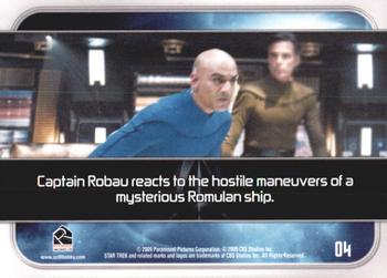 2009 Rittenhouse Star Trek Movie Cards #04 Captain Robau reacts to the hostile maneuvers Back