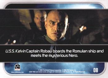 2009 Rittenhouse Star Trek Movie Cards #08 U.S.S. Kelvin Captain Robau boards the Romulan Back