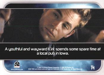 2009 Rittenhouse Star Trek Movie Cards #14 A youthful and wayward Kirk spends some spare Back