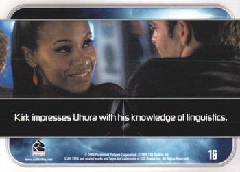 2009 Rittenhouse Star Trek Movie Cards #16 Uhura / Kirk Back