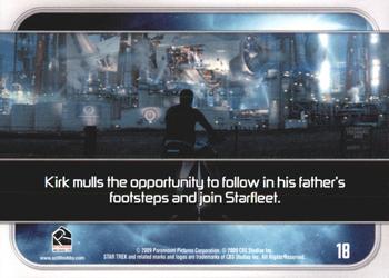 2009 Rittenhouse Star Trek Movie Cards #18 Kirk mulls the opportunity to follow in his fa Back