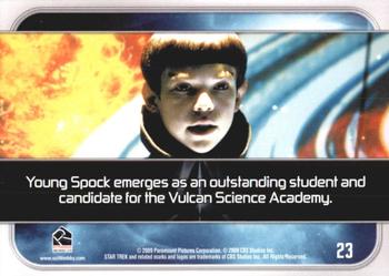 2009 Rittenhouse Star Trek Movie Cards #23 Young Spock emerges as an outstanding student Back