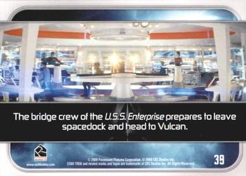 2009 Rittenhouse Star Trek Movie Cards #39 The bridge crew of the U.S.S. Enterprise Back