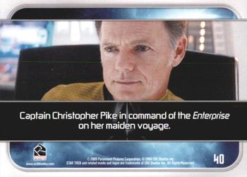 2009 Rittenhouse Star Trek Movie Cards #40 Captain Christopher Pike Back