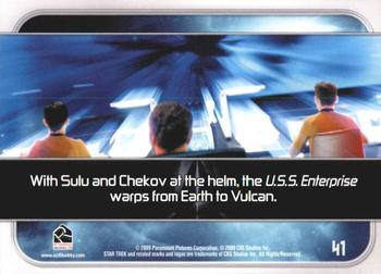 2009 Rittenhouse Star Trek Movie Cards #41 Sulu and Chekov at the helm Back