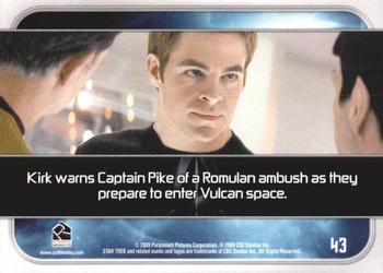 2009 Rittenhouse Star Trek Movie Cards #43 Kirk warns Captain Pike of a Romulan ambush as... Back