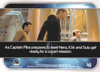 2009 Rittenhouse Star Trek Movie Cards #45 As Captain Pike prepares to meet Nero, Kirk an Back