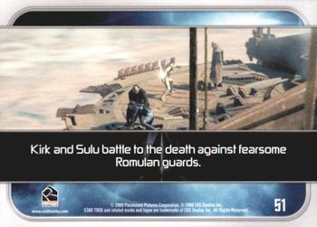 2009 Rittenhouse Star Trek Movie Cards #51 Kirk and Sulu battle to the death against fear Back