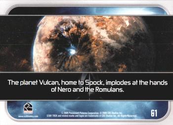 2009 Rittenhouse Star Trek Movie Cards #61 The planet Vulcan, home to Spock, implodes at Back