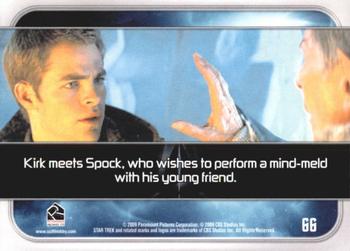 2009 Rittenhouse Star Trek Movie Cards #66 Kirk meets Spock, who wishes to perform a mind Back