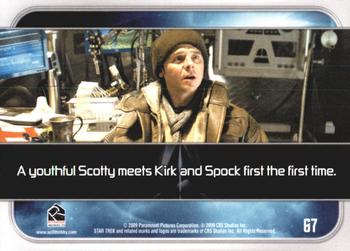 2009 Rittenhouse Star Trek Movie Cards #67 A youthful Scotty meets Kirk and Spock first t Back