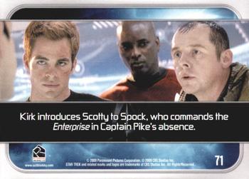 2009 Rittenhouse Star Trek Movie Cards #71 Kirk introduces Scotty to Spock, who commands Back