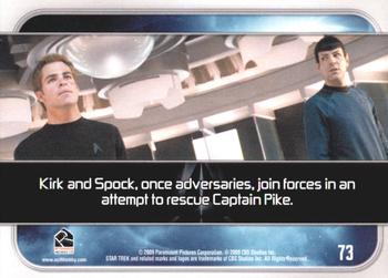2009 Rittenhouse Star Trek Movie Cards #73 Kirk and Spock, once adversaries, join forces Back