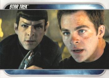 2009 Rittenhouse Star Trek Movie Cards #74 Aboard the Narada, Kirk and Spock carry out th Front