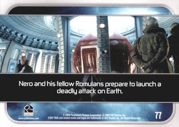 2009 Rittenhouse Star Trek Movie Cards #77 Nero and his fellow Romulans prepare to launch Back