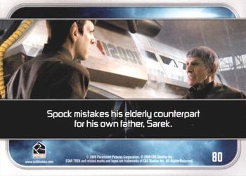 2009 Rittenhouse Star Trek Movie Cards #80 Spock mistakes his elderly counterpart for his Back