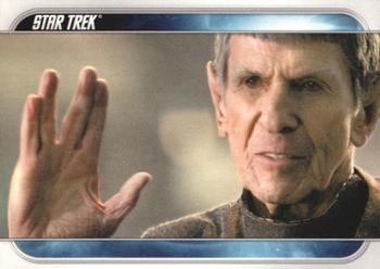 2009 Rittenhouse Star Trek Movie Cards #81 Spock delivers the iconic Vulcan salute. Front