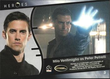 2010 Rittenhouse Heroes Archives #3 Peter Petrelli Back