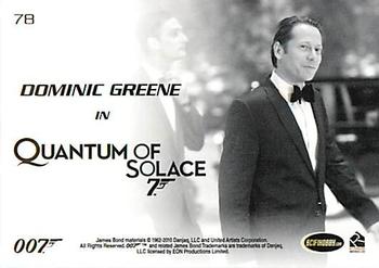 2010 Rittenhouse James Bond Heroes and Villains #78 Dominic Greene Back
