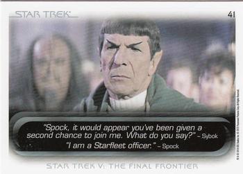 2010 Rittenhouse The Quotable Star Trek Movies #41 James T. Kirk / Spock Back