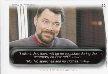 2010 Rittenhouse The Quotable Star Trek Movies #83 Worf / Will Riker Back