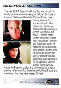 2011 Rittenhouse The Complete Star Trek: The Next Generation Series 1 #1 Encounter at Farpoint Back