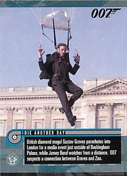 2011 Rittenhouse James Bond Mission Logs #59 Die Another Day (British diamond mogul Gustav Graves parachutes into London...) Front