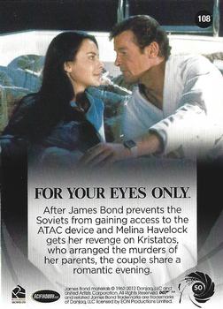 2012 Rittenhouse James Bond 50th Anniversary Series 2 #108 For Your Eyes Only Back