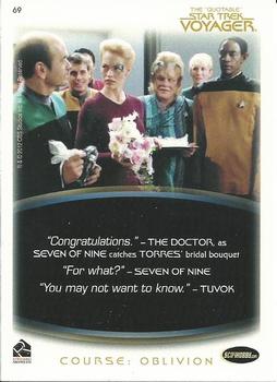 2012 Rittenhouse The Quotable Star Trek Voyager #69 Seven of Nine: Course: Oblivion Back