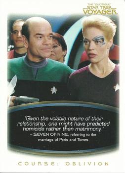 2012 Rittenhouse The Quotable Star Trek Voyager #69 Seven of Nine: Course: Oblivion Front